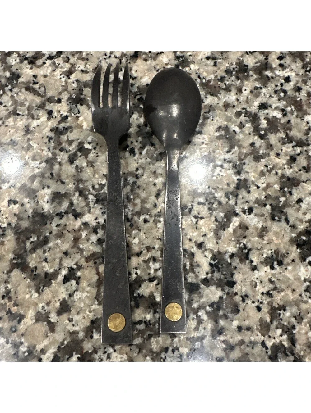 Hammered Steel Rivet Flatware Fork Spoon Jefferson Mack  Restoration Hardware